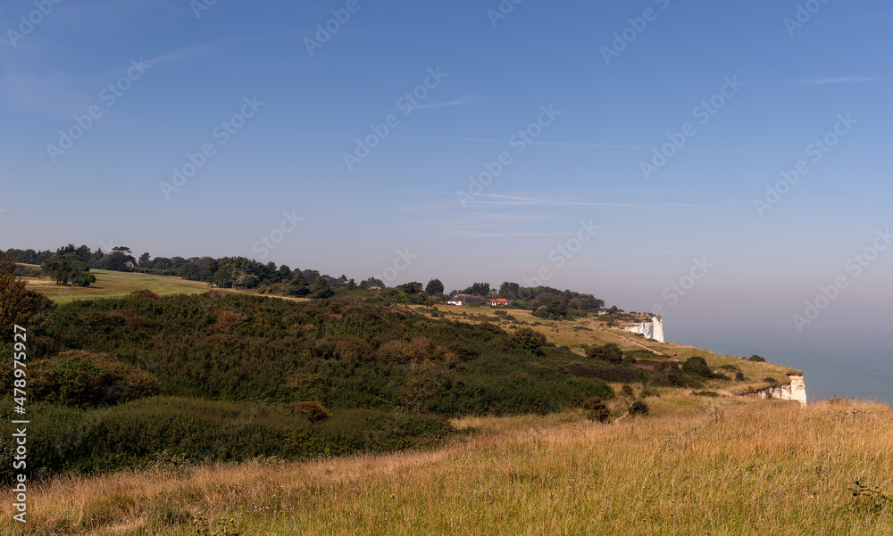 Grassland on the white cliffs of Dover, UK