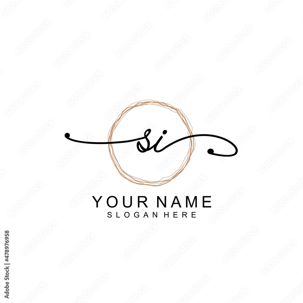 SI initial Signature logo template vector SI initial Signature logo template vector