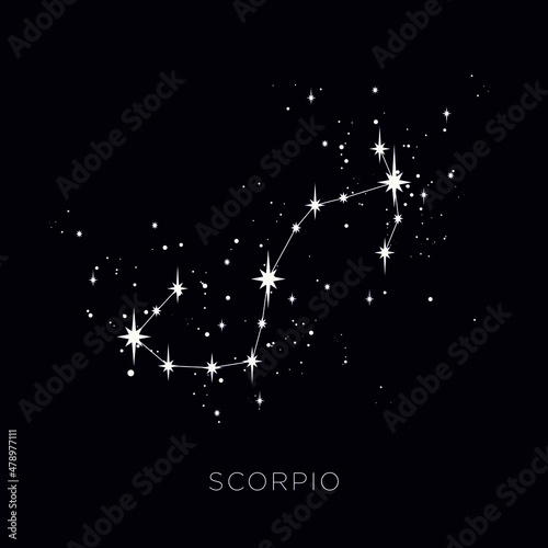 Star constellation zodiac scorpio vector