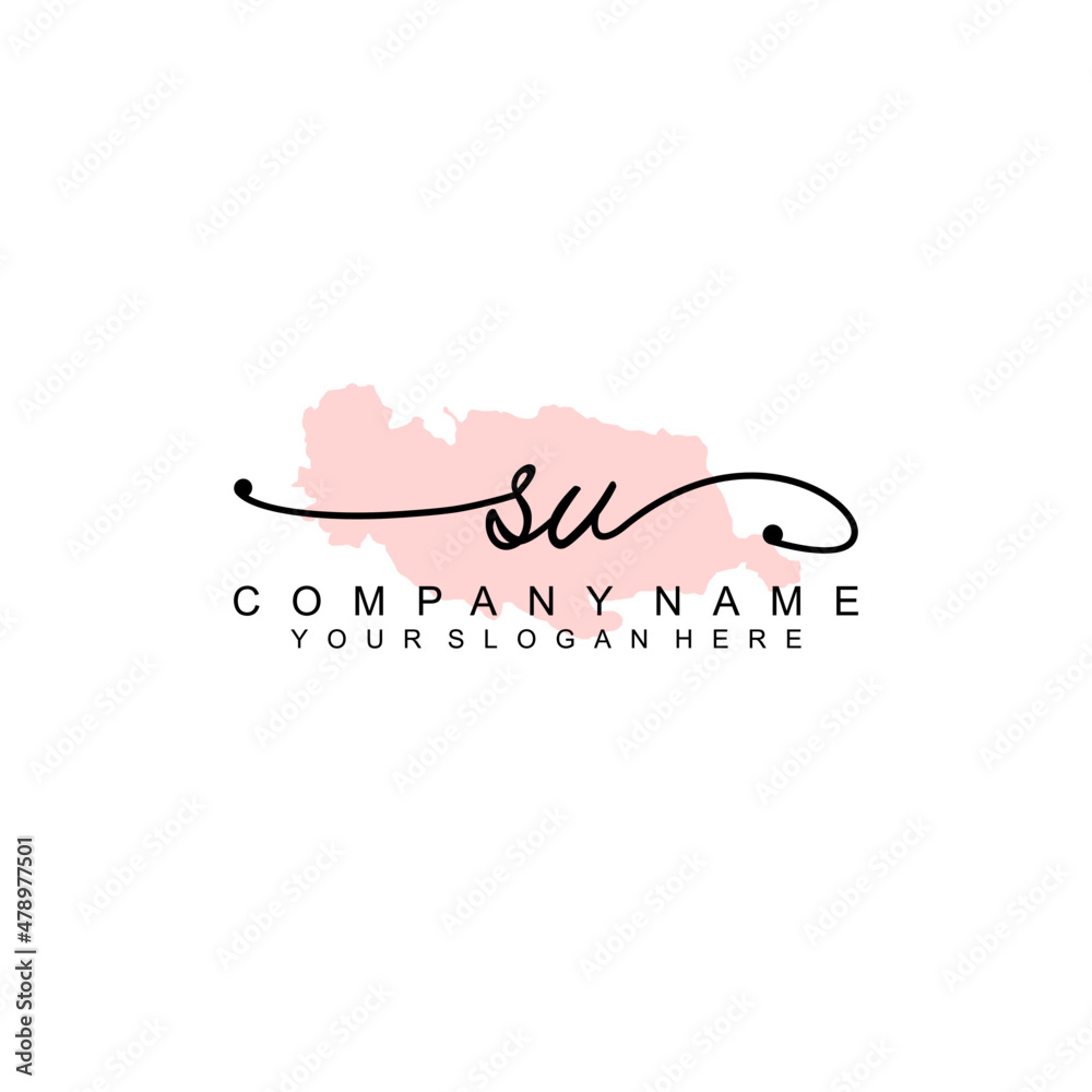 SU initial Signature logo template vector SU initial Signature logo template vector