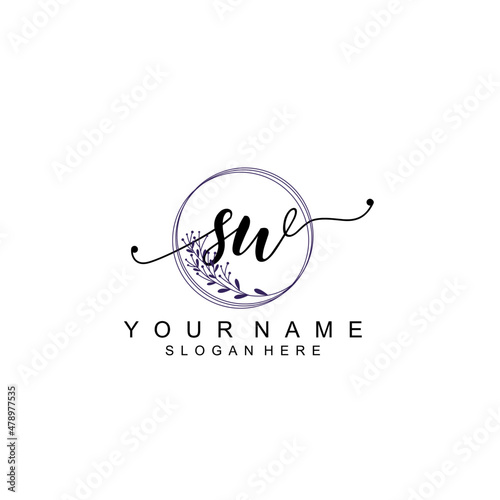 SW initial Luxury logo design collection