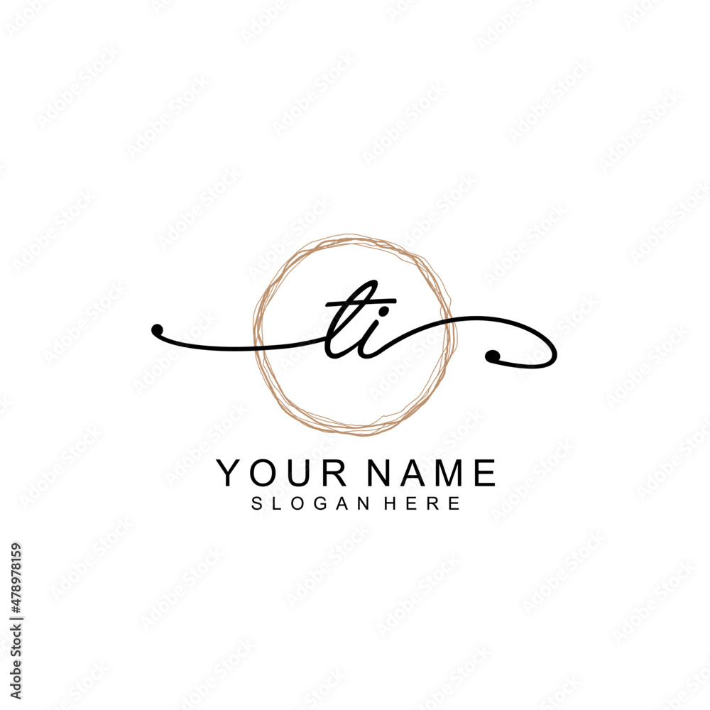 TI initial Signature logo template vector TI initial Signature logo template vector