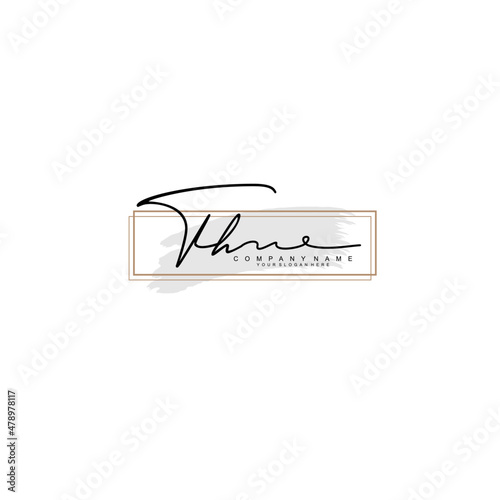 TH initial Signature logo template vector