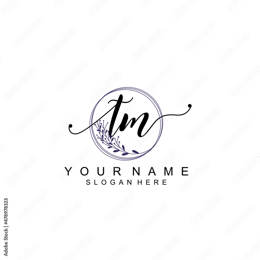 TM initial Signature logo template vector TM initial Signature logo template vector