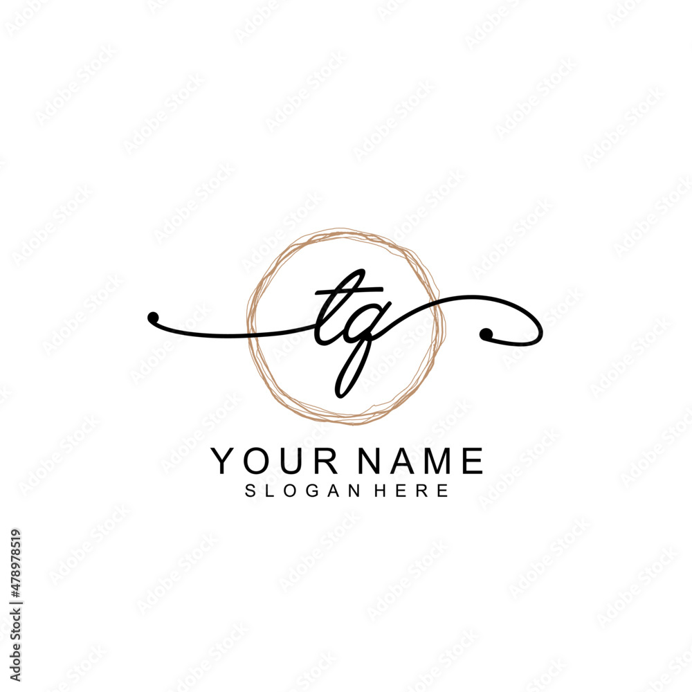 TQ initial Signature logo template vector