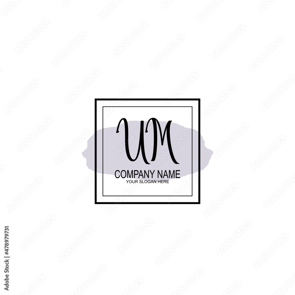 Letter UM minimalist wedding monogram vector Letter UM minimalist wedding monogram vector