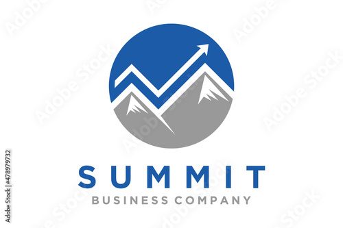 Mountain & Marketing Statistics Arrow business financial logo design