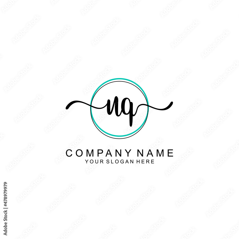 UQ Initial handwriting logo with circle hand drawn template vector UQ Initial handwriting logo with circle hand drawn template vector