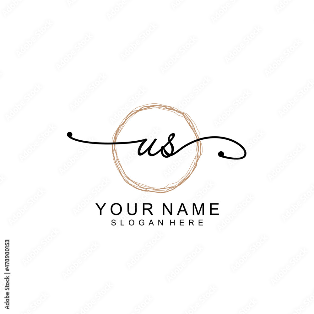 US initial Signature logo template vector US initial Signature logo template vector
