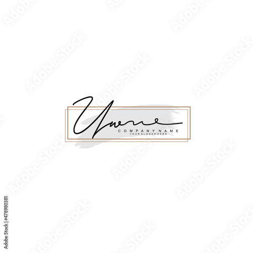 UW initial Signature logo template vector