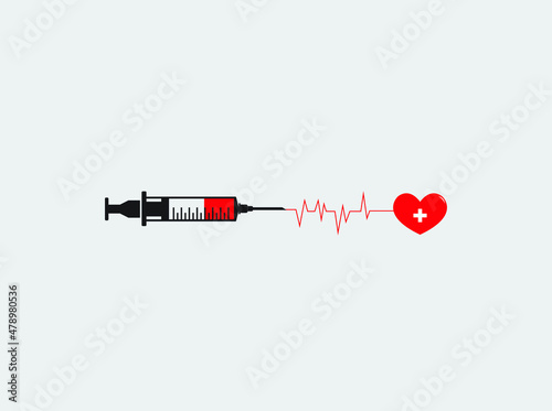 Blood Donor concept. donned blood love people. blood create heart. Vector illustrations