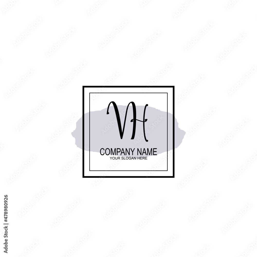 Letter VH minimalist wedding monogram vector Letter VH minimalist wedding monogram vector