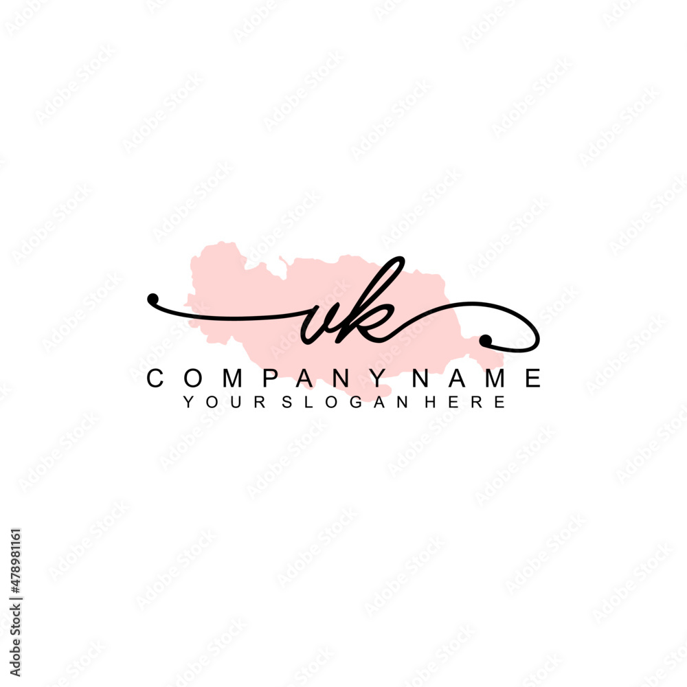 VK initial Signature logo template vector VK initial Signature logo template vector