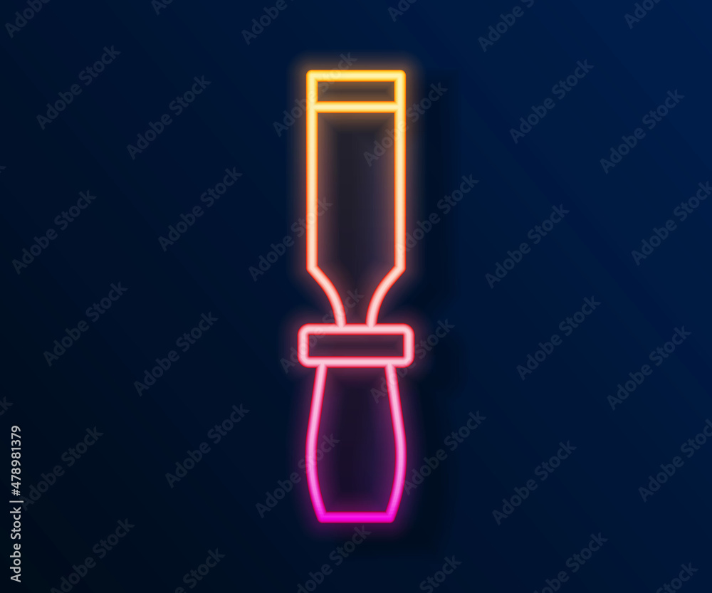 Glowing neon line Rasp metal file icon isolated on black background. Rasp for working with wood and metal. Tool for workbench, workshop. Vector