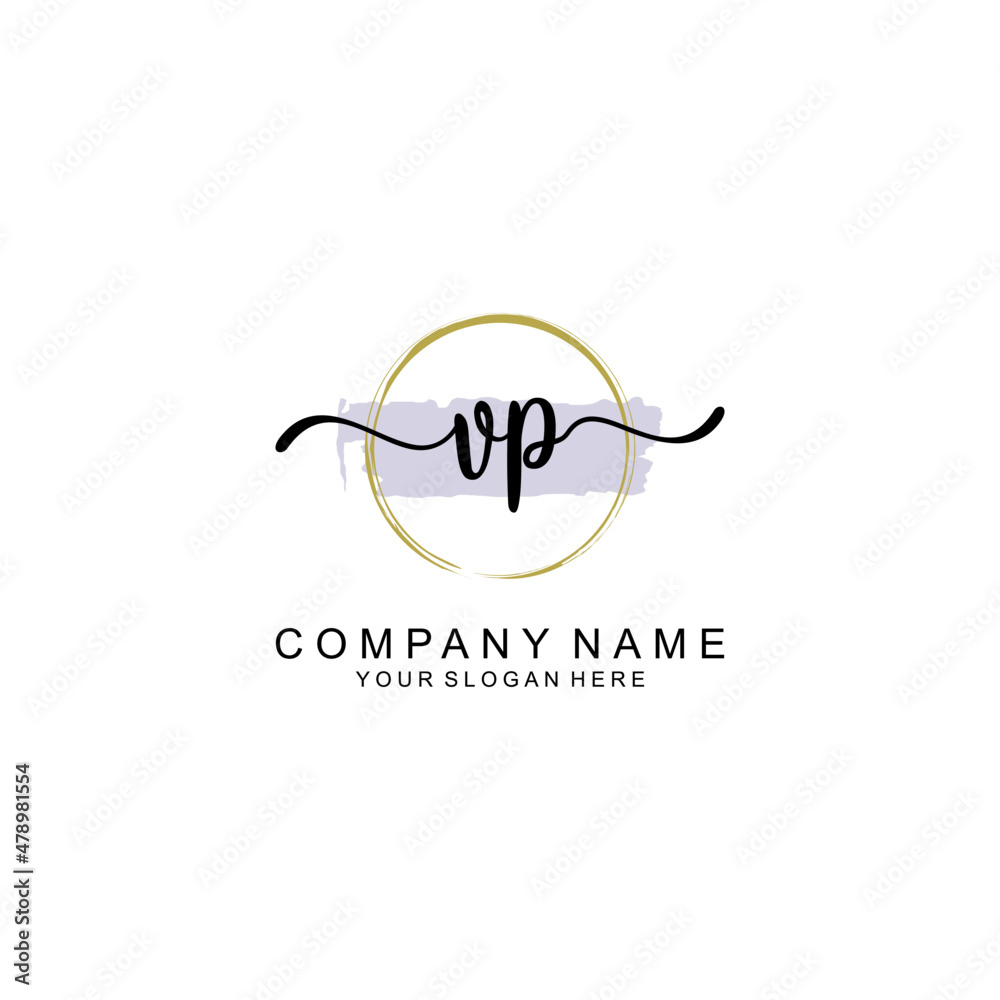VP Initial handwriting logo with circle hand drawn template vector VP Initial handwriting logo with circle hand drawn template vector