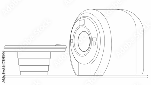 sketch medical apparatus mri, isolated