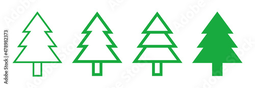 Green pine tree icon vector illustration.