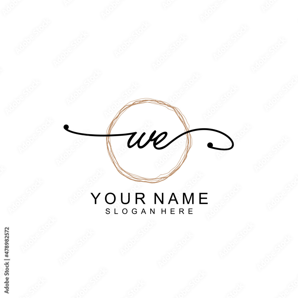 WE initial Signature logo template vector