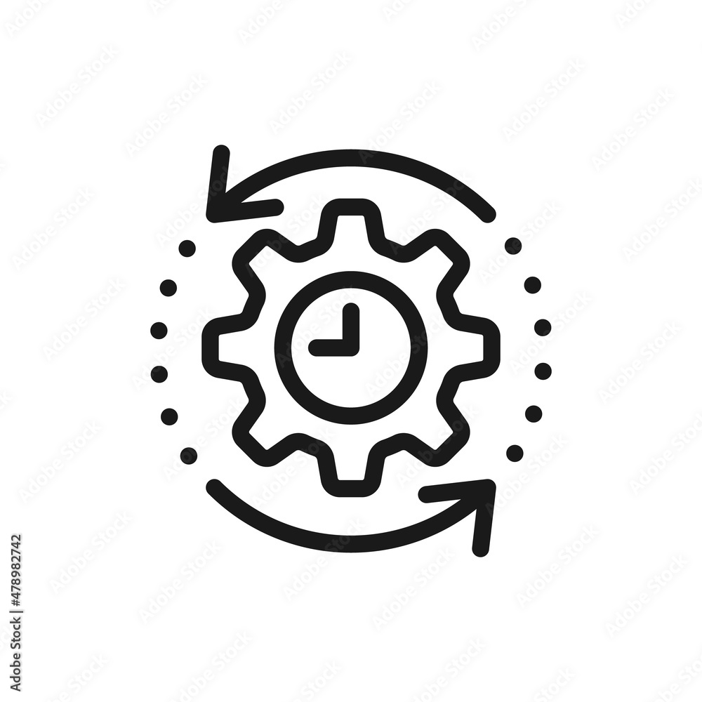 Agile process line icon. Fast speed quick time vector. Agile process line icon. Fast speed quick time vector.