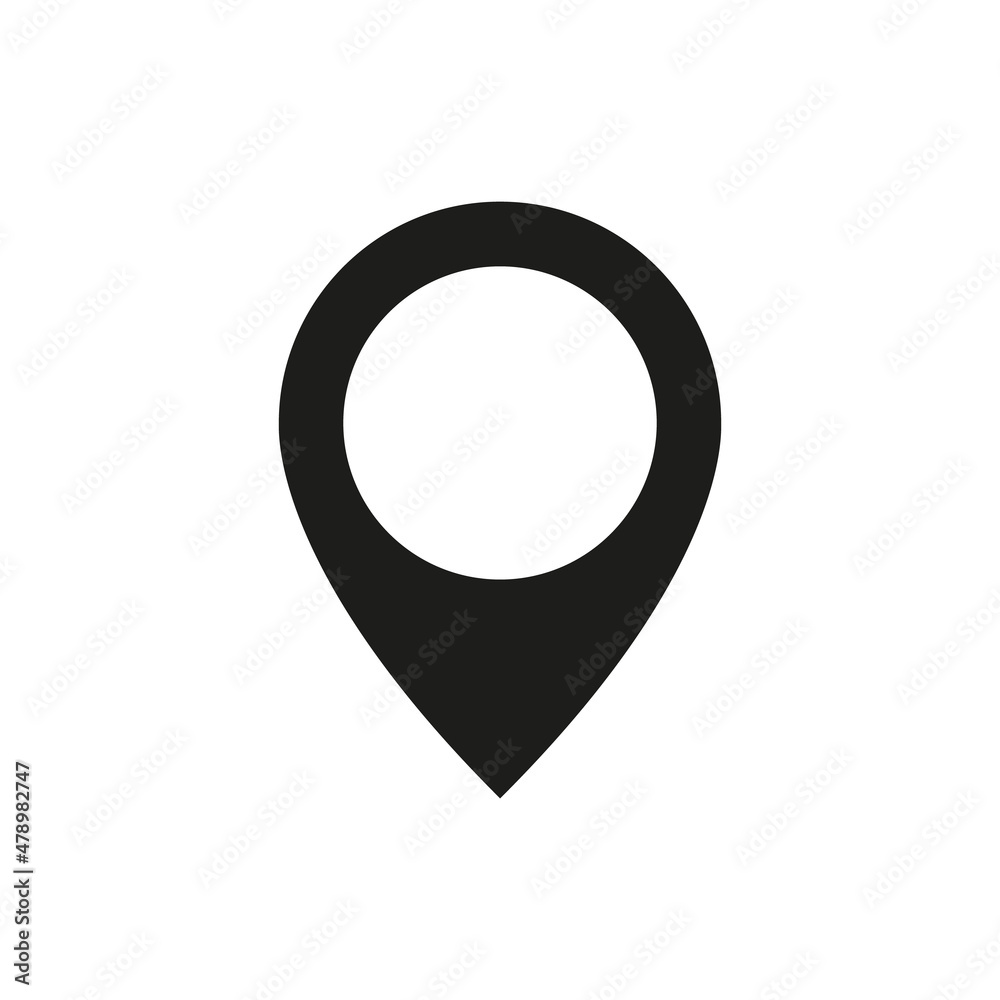 vector icon of simple forms of point of location. map pin icon or logo vector icon of simple forms of point of location. map pin icon or logo