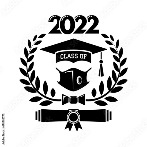 Lettering Class of 2022 for greeting, invitation card. Text for graduation design, congratulation event, T-shirt, party, high school or college graduate. Vector on transparent background