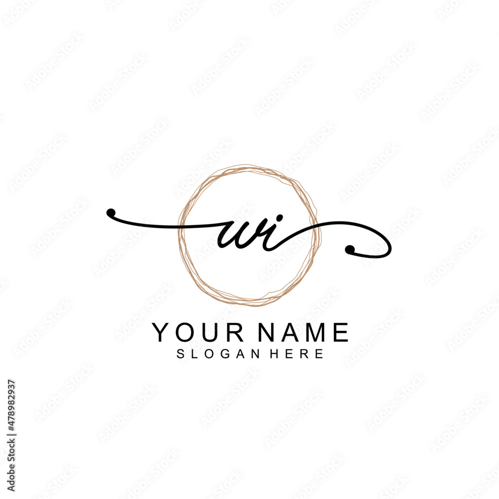 WI initial Signature logo template vector WI initial Signature logo template vector
