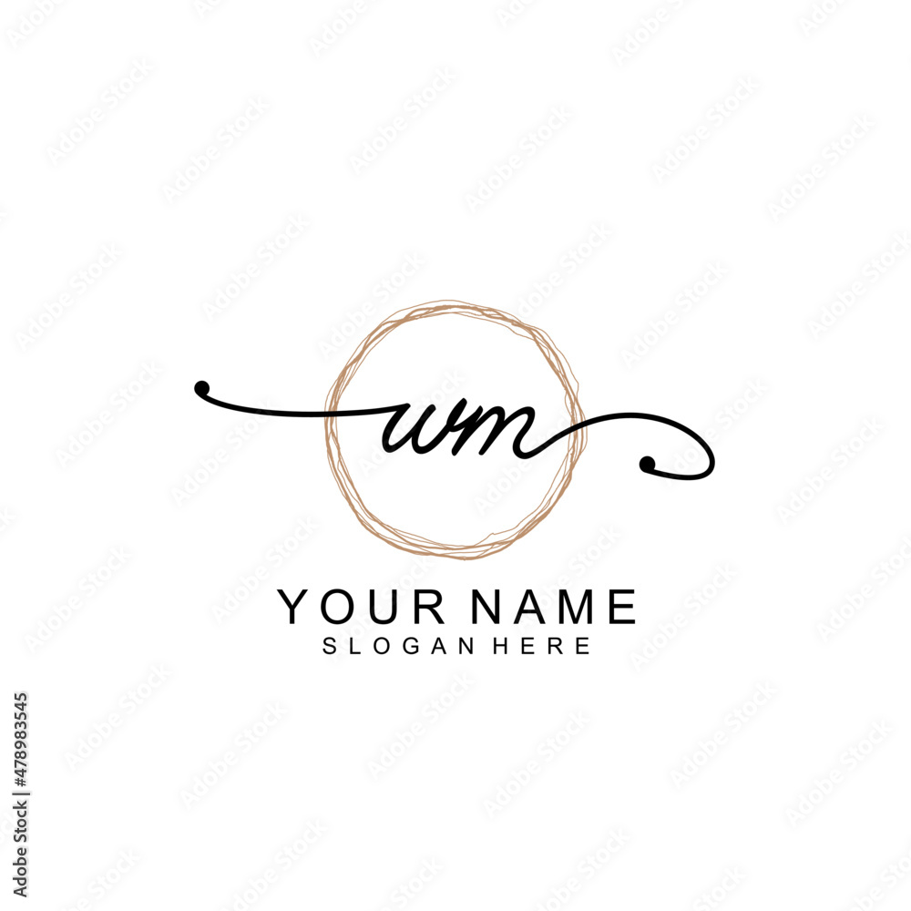 WM initial Signature logo template vector WM initial Signature logo template vector