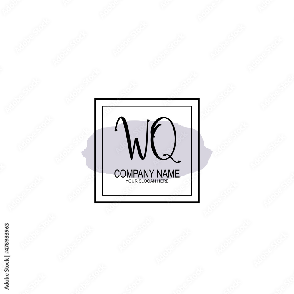 Letter WQ minimalist wedding monogram vector Letter WQ minimalist wedding monogram vector