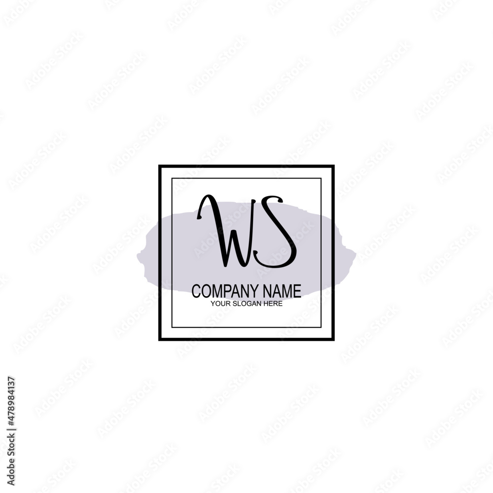 Letter WS minimalist wedding monogram vector Letter WS minimalist wedding monogram vector