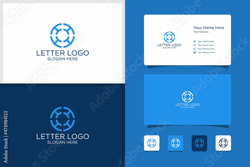 Letter H design logo and business card design template. premium vector