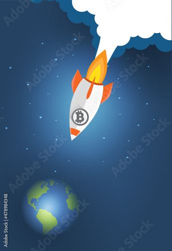 digital bitcoin crypto currency background. photo