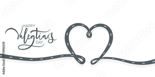 Road heart shaped abstract illustration