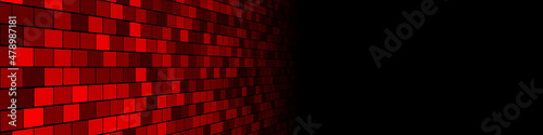 Red stone brick wall texture in color Bright Red with dark or black gradient....