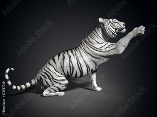 Adult tiger close-up. 3d illustration