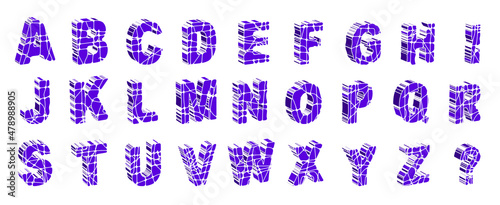 Wallpaper Mural Rock Alphabet Letters In 3D Render Torontodigital.ca