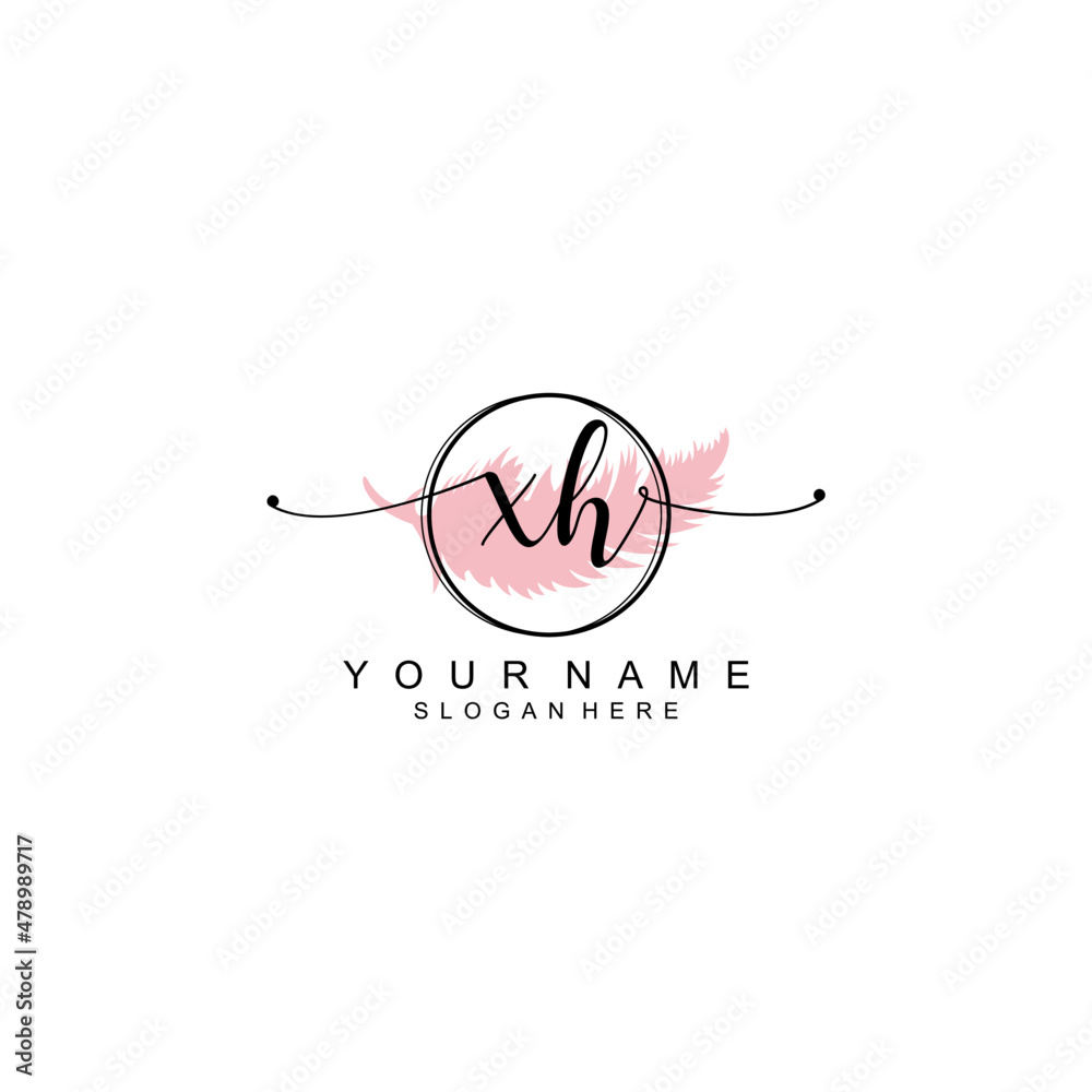 XH initial Luxury logo design collection