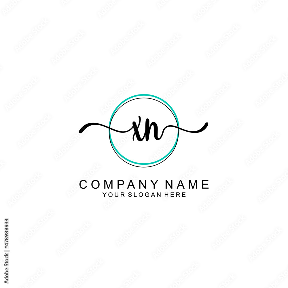 XN Initial handwriting logo with circle hand drawn template vector XN Initial handwriting logo with circle hand drawn template vector
