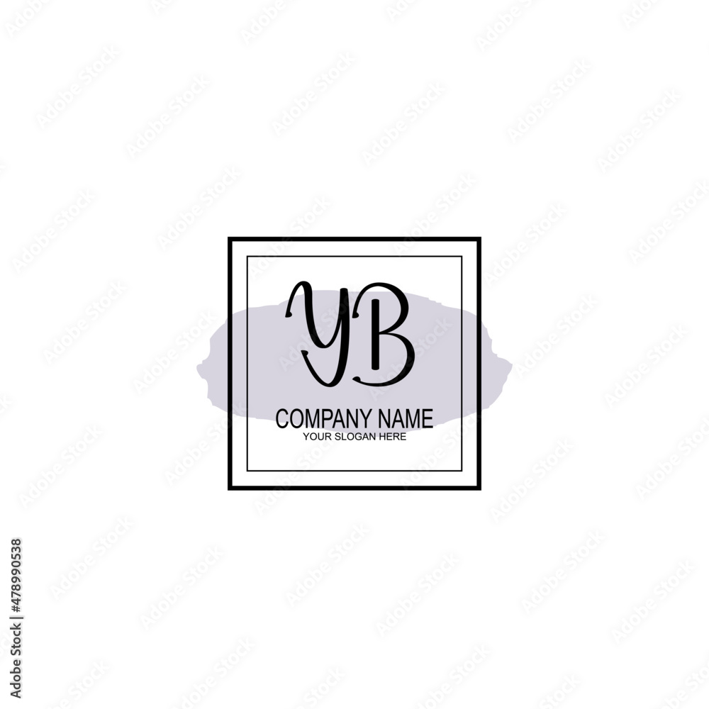 Letter YB minimalist wedding monogram vector Letter YB minimalist wedding monogram vector