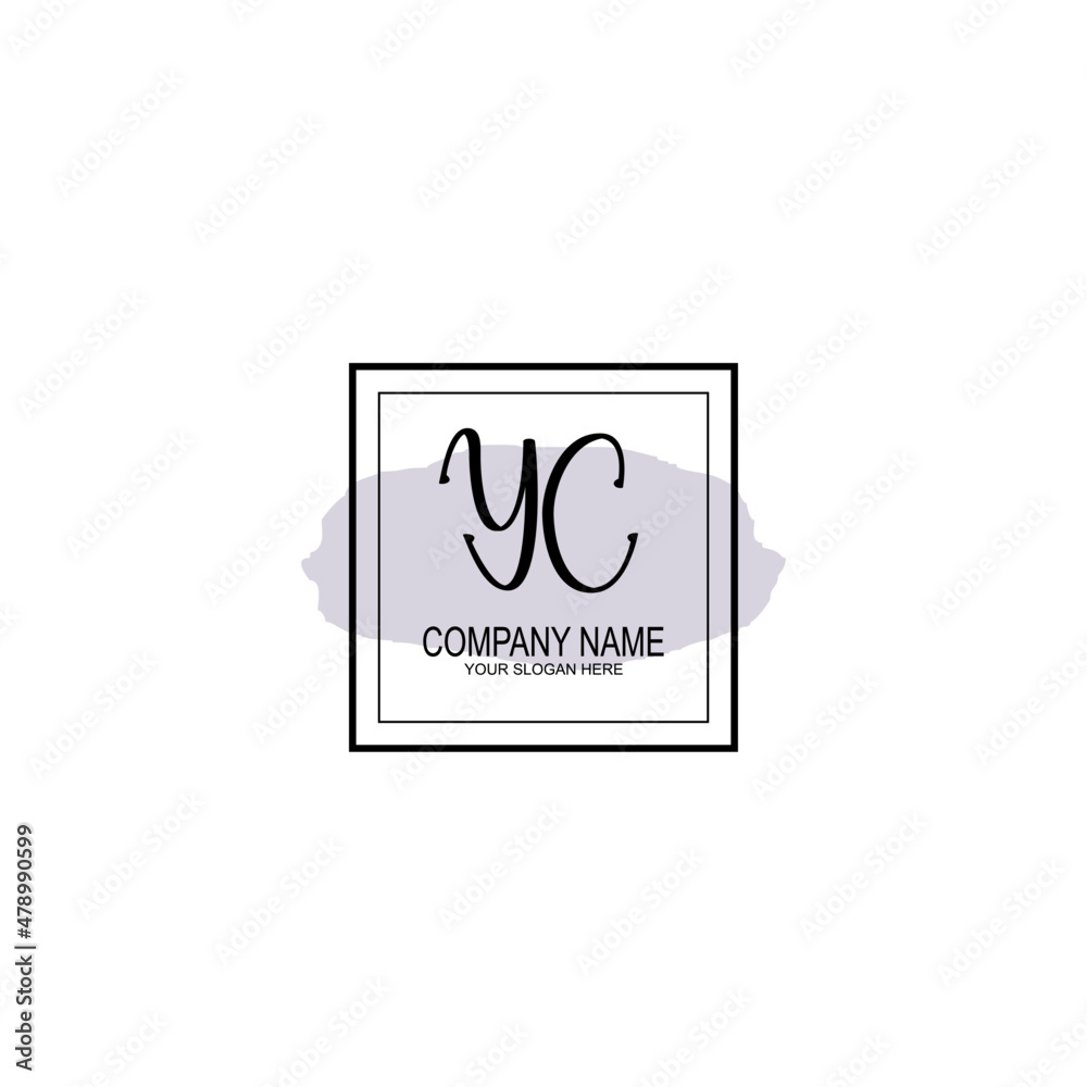 Letter YC minimalist wedding monogram vector Letter YC minimalist wedding monogram vector