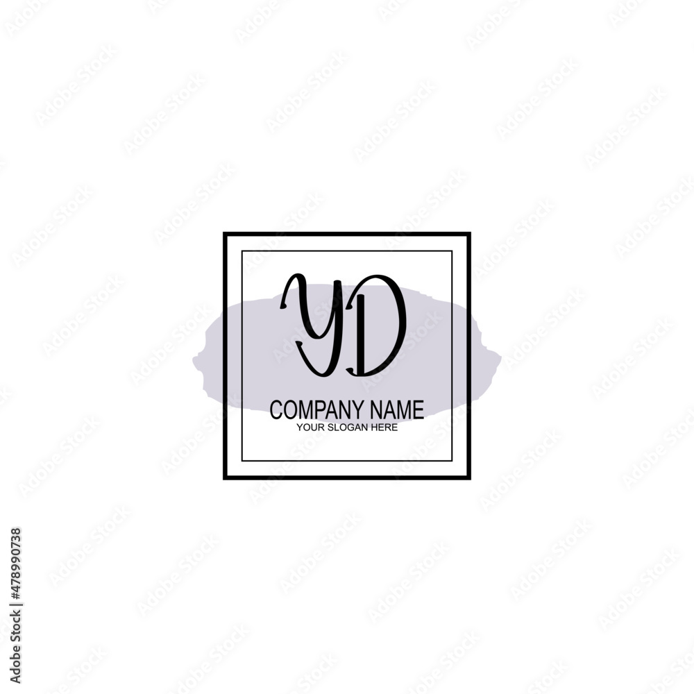 Letter YD minimalist wedding monogram vector Letter YD minimalist wedding monogram vector