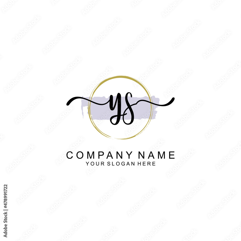 YS Initial handwriting logo with circle hand drawn template vector YS Initial handwriting logo with circle hand drawn template vector