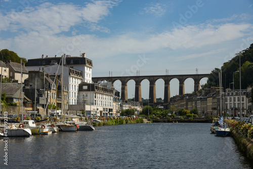Foto view on the harbor of Morlaix