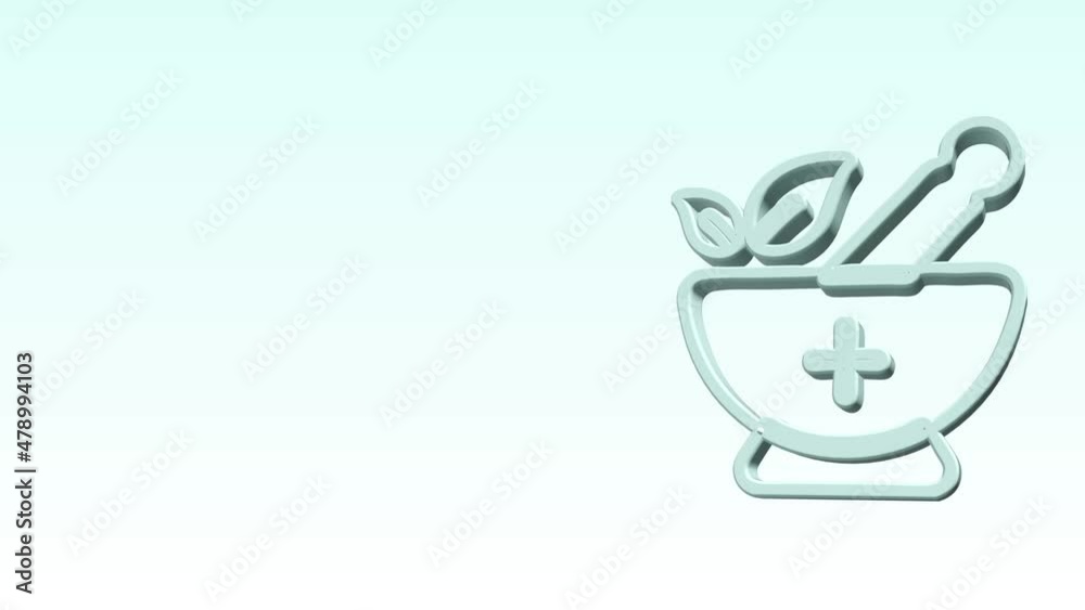 Modern medicine icon in motion on a blue background - 3D animation