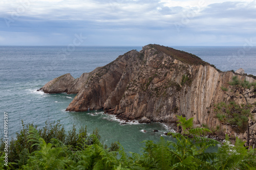 View from the beach of El Silencio, Spanish destination, Asturias, Spain.