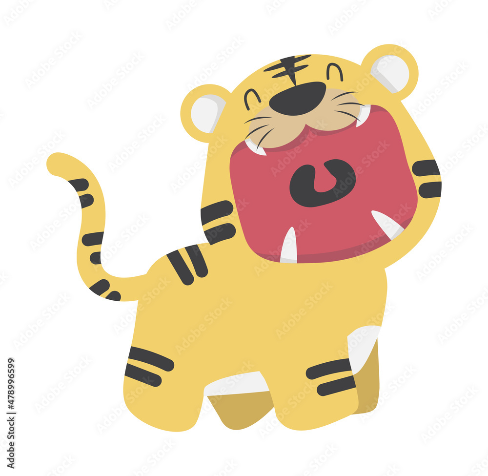Cute tiger open mouth vector Cute tiger open mouth vector