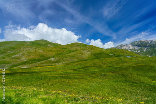 Mountain landscape at Gran Sasso Natural Park, in Abruzzo, Italy