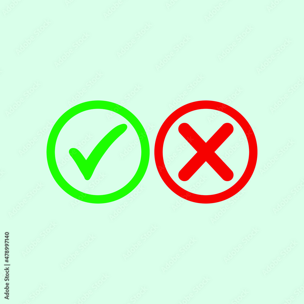 check mark and cross check mark and cross