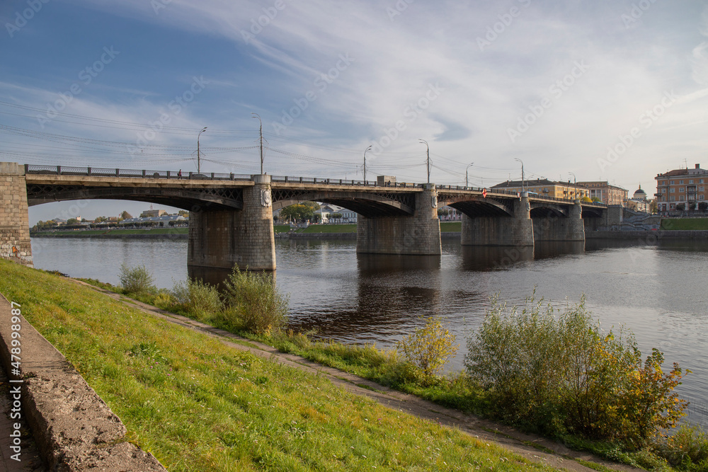 New Volzhsky bridge across the Volga in Tver, September 2020