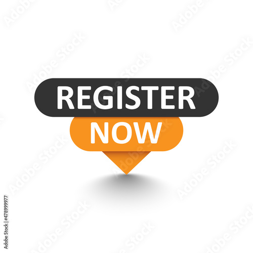 Register now icon in flat style. Registration vector illustration on isolated background. Member notification sign business concept.
