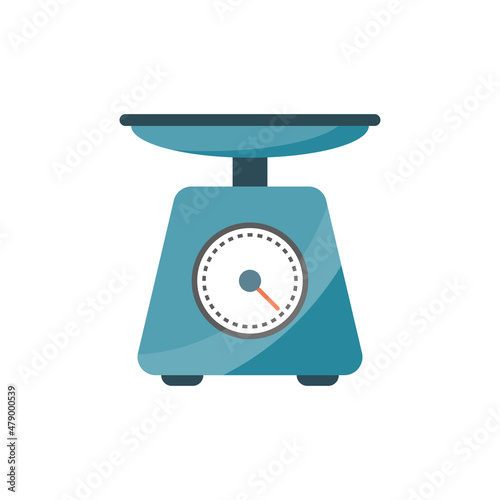 Bathroom weight scale icon in flat style. Mass measurement vector illustration on isolated background. Overweight sign business concept.